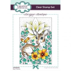 Creative Expressions Designer Boutique Deer Friends 6 in x 4 in Clear Stamp Set