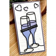 Creative Expressions One-liner Collection Champagne Flutes Craft Die