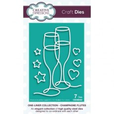 Creative Expressions One-liner Collection Champagne Flutes Craft Die