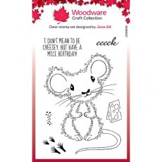 Woodware Clear Singles Fuzzie Friends Maisie The Mouse 4 in x 6 in Stamp