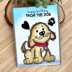 Woodware Clear Singles Fuzzie Friends Parker The Puppy 4 in x 6 in Stamp