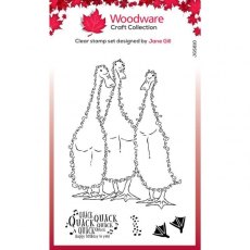 Woodware Clear Singles Fuzzie Friends Morris, James & Bill the Ducks 4 in x 6 in Stamp