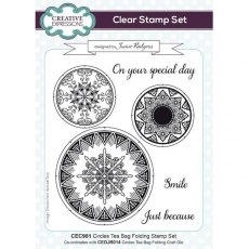Creative Expressions Jamie Rodgers Circles Tea Bag Folding 6 in x 8 in Clear Stamp Set