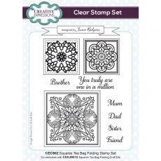 Creative Expressions Jamie Rodgers Squares Tea Bag Folding 6 in x 8 in Clear Stamp Set
