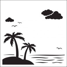 Creative Expressions Sue Wilson Palm Trees 6 in x 6 in Stencil