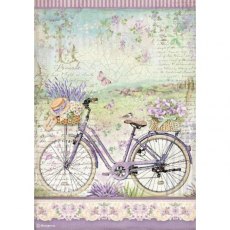 Stamperia A4 Rice paper packed - Provence bicycle – 5 for £9.99 DFSA4671
