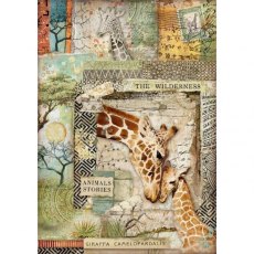 Stamperia A4 Rice paper packed - Savana giraffe – 5 for £9.99 DFSA4685