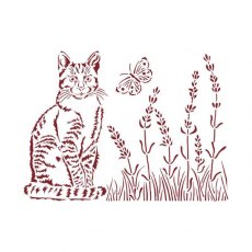 Stamperia 20x15cm Stencil - Provence cat KSD309