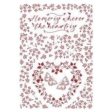 Stamperia 21x19.7cm Stencil - Provence Home is where the heart is KSG490