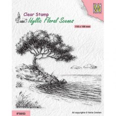 Nellie's Choice Clear Stamp - "Tree on shore" IFS053