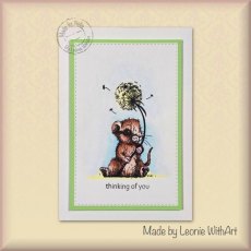 Nellie's Choice Clear Stamp -Animals "Mouse With Dandelion Fluff" ANI029