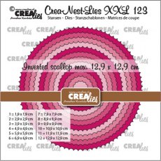 Crea-Nest-Lies XXL Dies No. 123, Circles With Inverted Scallop CLNestXXL123