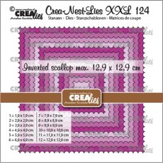 Crea-Nest-Lies XXL Dies No. 124, Squares With Inverted Scallop CLNestXXL124