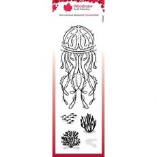 Woodware Clear Singles Jelly Fish 8 in x 2.6 in Stamp