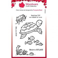 Woodware Clear Singles Sea Turtle 4 in x 6 in Stamp