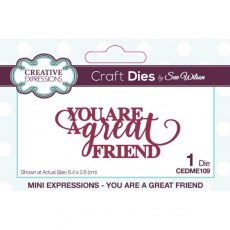 Creative Expressions Sue Wilson Mini Expressions You Are A Great Friend Craft Die