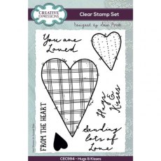 Creative Expressions Sam Poole Hugs & Kisses 6 in x 4 in Clear Stamp Set