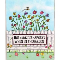 Creative Expressions Sam Poole Floral Garden Gate 6 in x 4 in Clear Stamp Set
