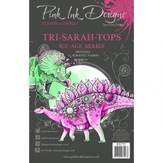 Pink Ink Designs Tri-Sarah Tops 6 in x 8 in Clear Stamp Set