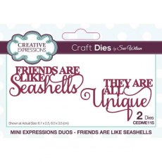Creative Expressions Sue Wilson Mini Expressions Duo Friends Are Like Seashells Craft Die