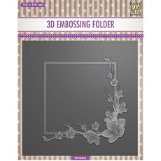 Nellie Snellen 3D Embossing Folders Square Frame "Blossom" EF3D041