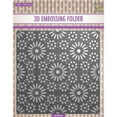 Nellie Snellen 3D Embossing Folders Square Frame "Flower Pattern" EF3D042