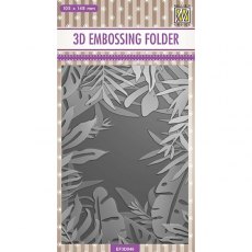 Nellie Snellen 3D Embossing folders "Frame of Tropical Leaves" EF3D046