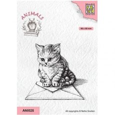 Nellie Snellen Clear Stamps Animals "Kitten with Envelope" ANI025