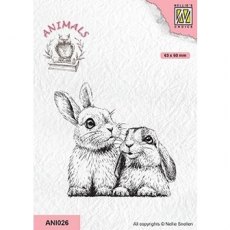 Nellie Snellen Clear Stamps Animals "Two Rabbits" ANI026