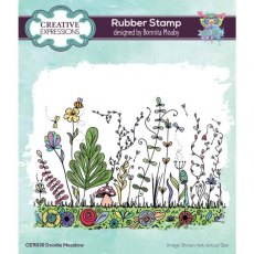 Creative Expressions Bonnita Moaby Doodle Meadow 6 in x 4 in Rubber Stamp