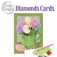 Dotty Designs Diamond Cards - Hyacinths in watering can DDDC1088