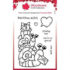 Woodware Clear Singles Birthday Snails 4 in x 6 in Stamp