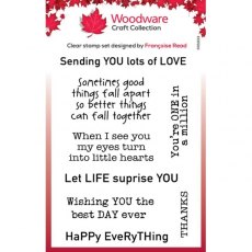 Woodware Clear Singles Happy Everything 4 in x 6 in Stamp