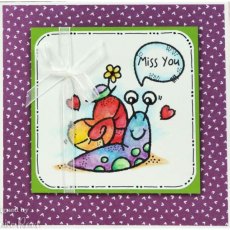 Woodware Clear Singles Happy Snail 3 in x 4 in Stamp
