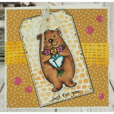 Woodware Clear Singles Flower Bear 3 in x 4 in Stamp