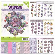 3D Push Out book 33 - Purple Flowers
