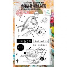 Aall & Create - A6 Stamp #690 - Robin & Nuthatch