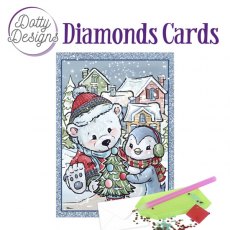 Dotty Designs Diamond Cards - Christmas Bear and Penguin DDDC1050