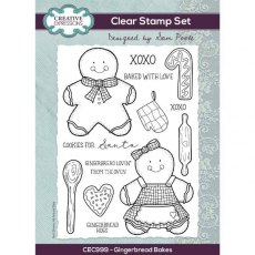 Creative Expressions Sam Poole Gingerbread Bakes 6 in x 8 in Clear Stamp Set
