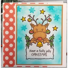 Woodware Clear Singles Festive Rudolph 4 in x 6 in Stamp