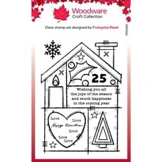 Woodware Clear Singles Christmas House 4 in x 6 in Stamp