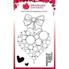 Woodware Clear Singles Big Bubble Bauble – Heart 4 in x 6 in Stamp