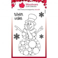 Woodware Clear Singles Big Bubble – Snowman 4 in x 6 in Stamp