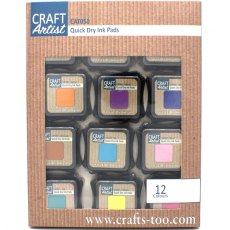 Craft Artist Quick Dry Ink Pads Set Of 12 CAT050