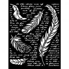 Stamperia 20 x 25cm Thick Stencil Our Way Feathers KSTD112