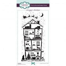 Creative Expressions Designer Boutique Christmas Town House DL Rubber Stamp