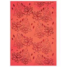 Couture Creations - Poinsettia Lullaby 5X7 Embossing Folder
