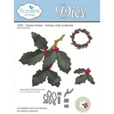 Elizabeth Crafts Garden Notes Holiday Holly & Berries Die 1088
