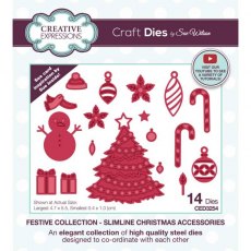 Creative Expressions Sue Wilson Slimline Christmas Accessories Craft Die