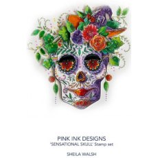 Pink Ink Designs Sensational Skull 6 in x 8 in Clear Stamp Set